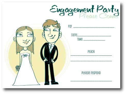Engagement Party Invitations on Cartoon Engagement Design